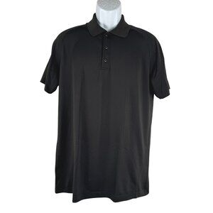 Lululemon Polo Shirt Mens Large Black Solid Short Sleeve Casual TP-3558